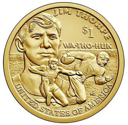 Джим Торп - 1 доллар из серии Сакагавея (Индианка) США фото 1