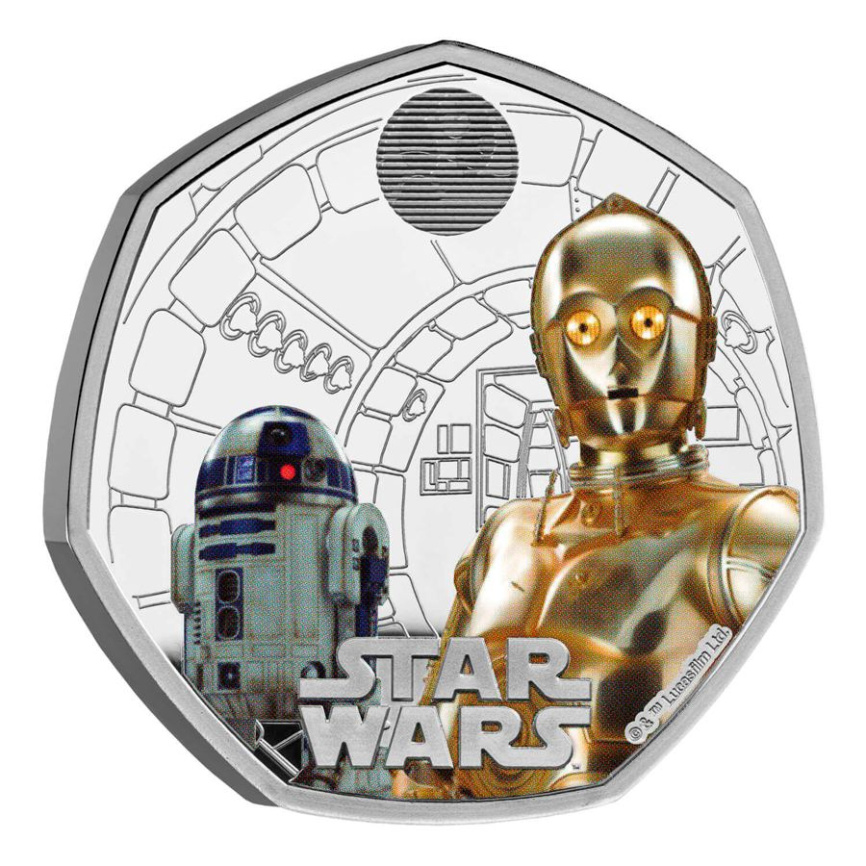 R2-D2 and C-3PO  "Звездные войны" - Англия, 2023, 50 пенсов фото 1