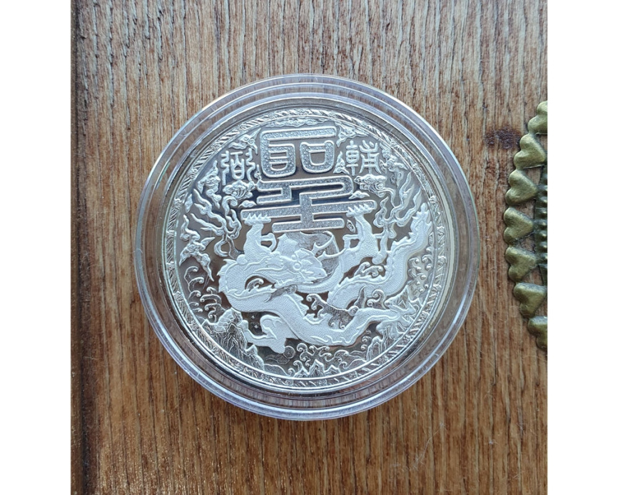 Дракон - Камерун, 500 франков, 2018 год, серебро фото 3