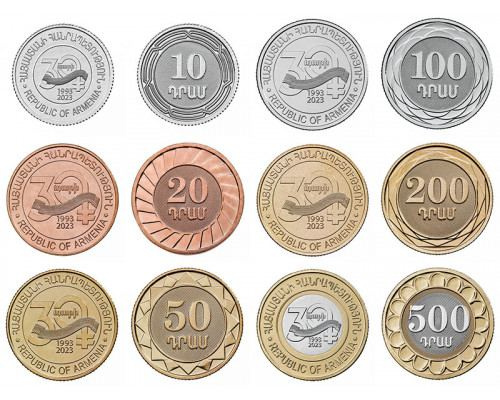 Набор монет Армении 2023 "30 лет национальной валюте" фото 1