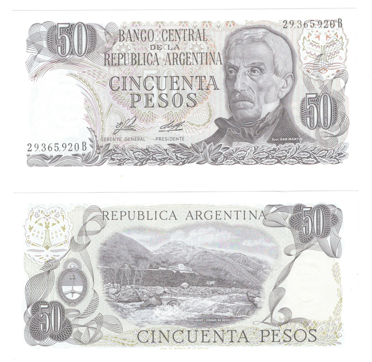 Аргентина 50 песо 1976 год фото 1