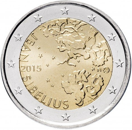 150 лет со дня рождения Яна Сибелиуса - 2 евро, Финляндия, 2015 год фото 1