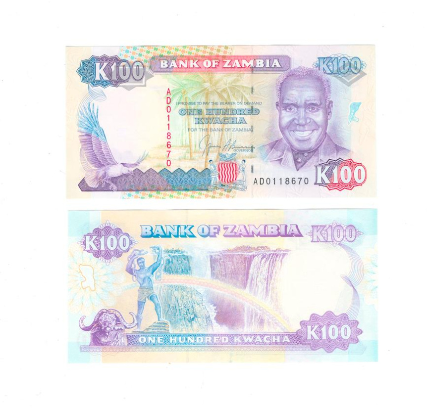 Замбия 100 квача 1991 год фото 1