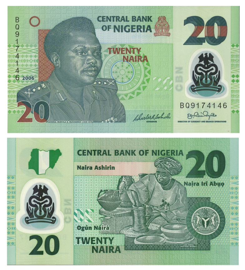 Нигерия, 20 найра, 2006-2018 гг (полимер) фото 1