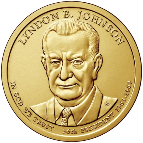 №36 Линдон Б.Джонсон 1 доллар США 2015 год фото 1