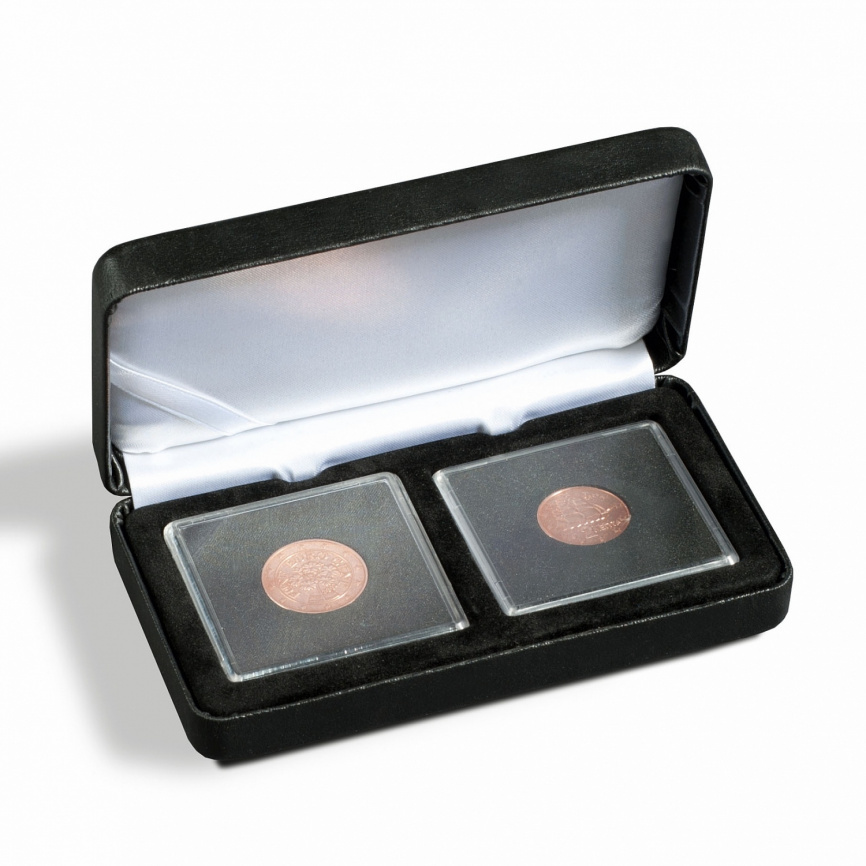 Подарочный футляр (коробка) для монет, формат NOBILE на 2 монеты фото 1