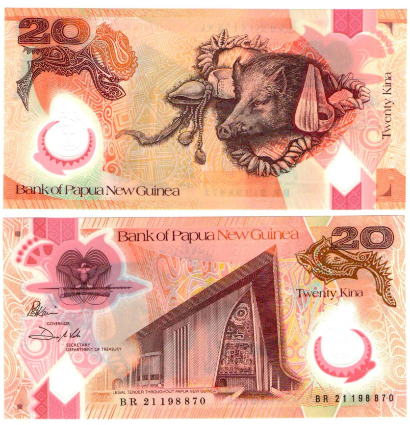 Папуа - Новая Гвинея 20 кина 2021 год (полимер) фото 1