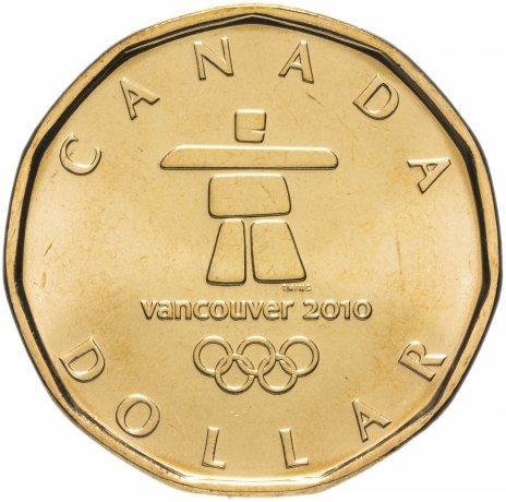 Олимпийские игры 2010, Эмблема - 1 доллар 2010 год, Канада фото 1