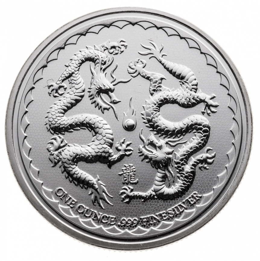 Два дракона - 2 доллара, Ниуэ, 2018 год фото 1