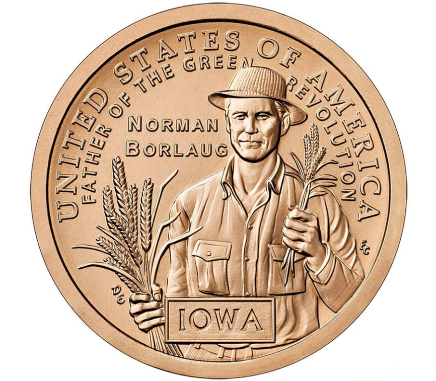 Американские инновации "Норман Борлоуг (Айова)" - 1 доллар 2026 год фото 1