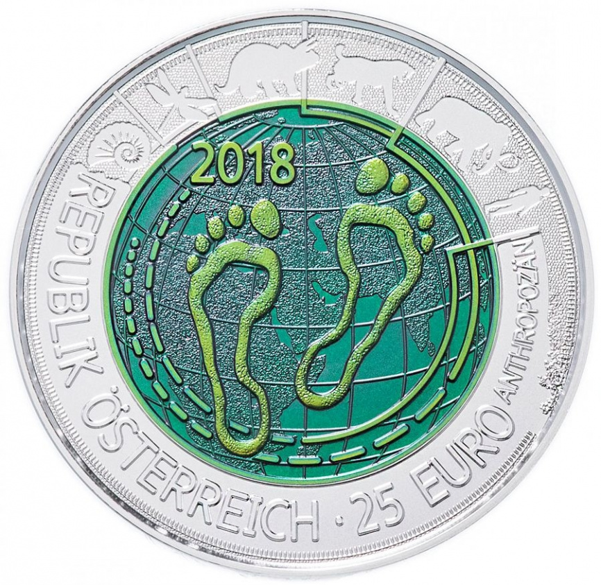 Антропоцен, 25 евро, Австрия, 2018 год фото 2