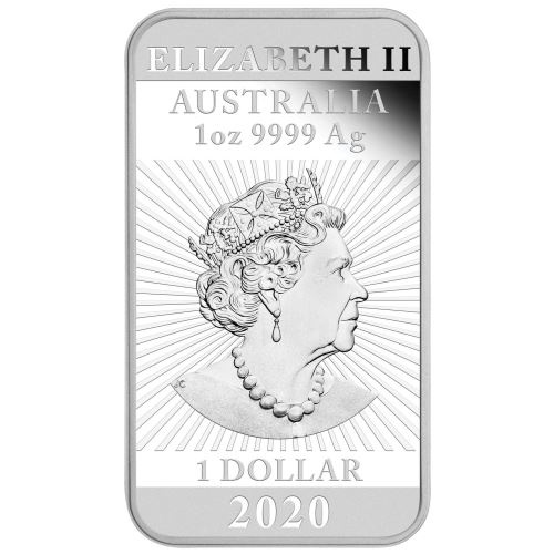 Два дракона, прямоугольная монета - Австралия, 1 доллар, 2020 год фото 2