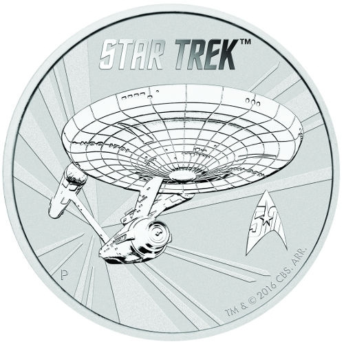 Серебряная монета Star Trek (СтарТрек) серия MARVEL - Тувалу 1 доллар 2016 фото 1