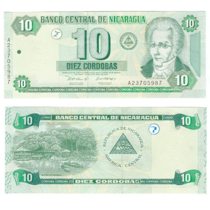 Никарагуа 10 кордоба 2002 год фото 1