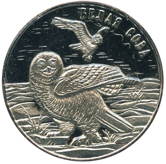Белая сова - 25 рублей, о. Шпицберген (Арктиуголь), 2013 год фото 1