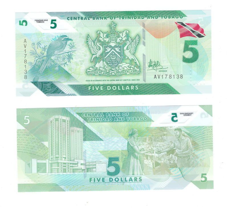 Тринидад и Тобаго 5 долларов 2021 год (полимер) фото 1