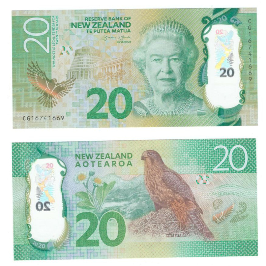 Новая Зеландия 20 долларов 2016-2018 гг (полимер) фото 1