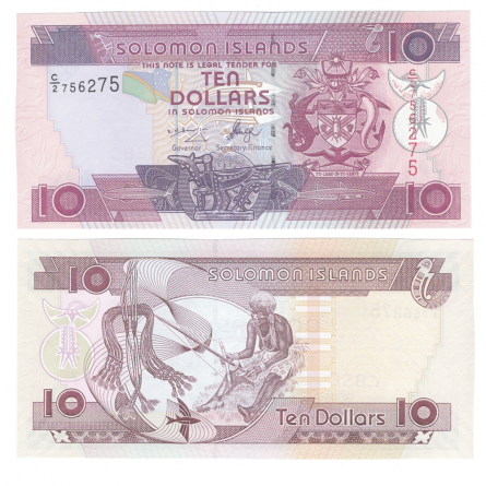 Соломоновы острова 10 долларов 2004-2011 года фото 1