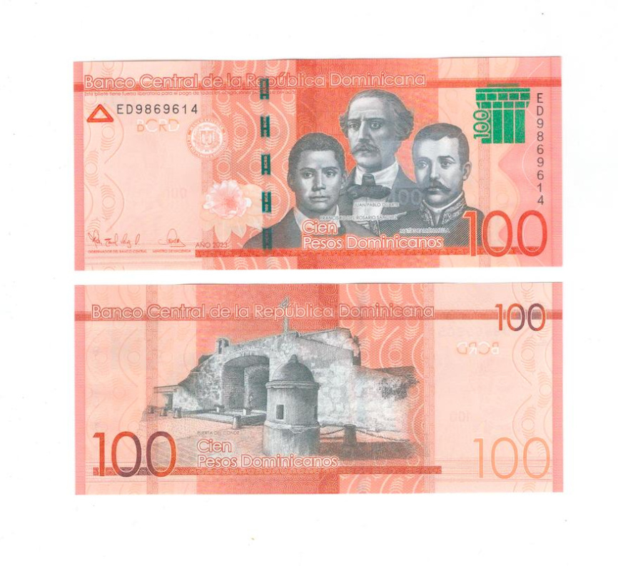 Доминикана 100 песо 2022-2023 гг фото 1