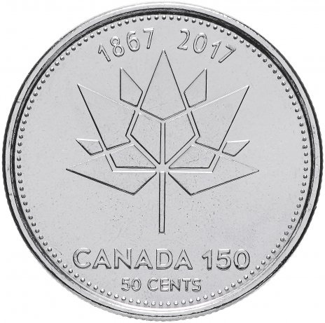 Кленовый лист (150 лет Конфедерации) - 50 центов 2017 год, Канада фото 1