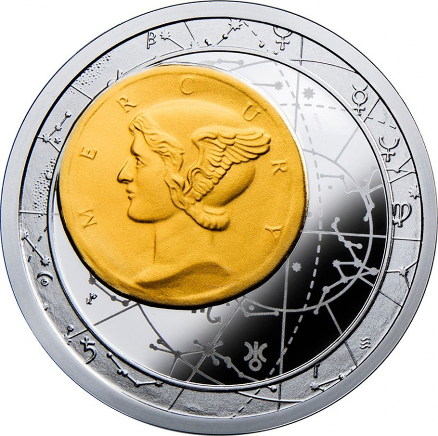 "Фортуна Редакс Меркурий" монета-цилиндр - о.Ниуэ, 6oz, 2014 год фото 3