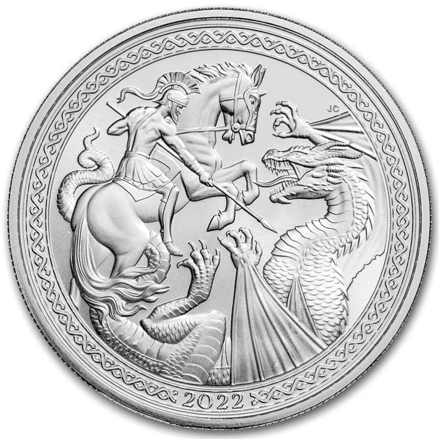 Святой Георгий и дракон - о.Вознесения, 2 фунта, 2022 год фото 1