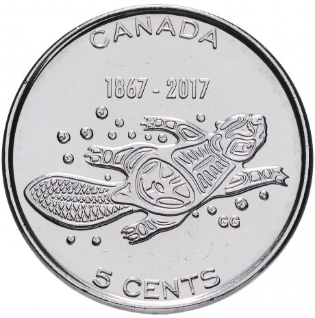 150 лет Конфедерации  - 5 центов 2017 год, Канада фото 1