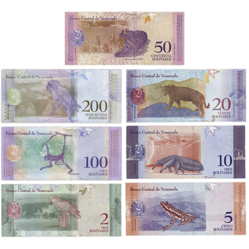 Набор банкнот Венесуэла 2018 (7 штук) фото 2