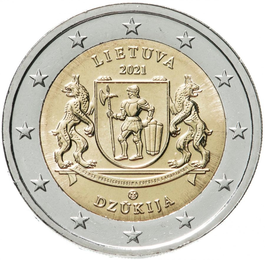 2 евро Литва 2021 год - Регион Дзукия фото 1