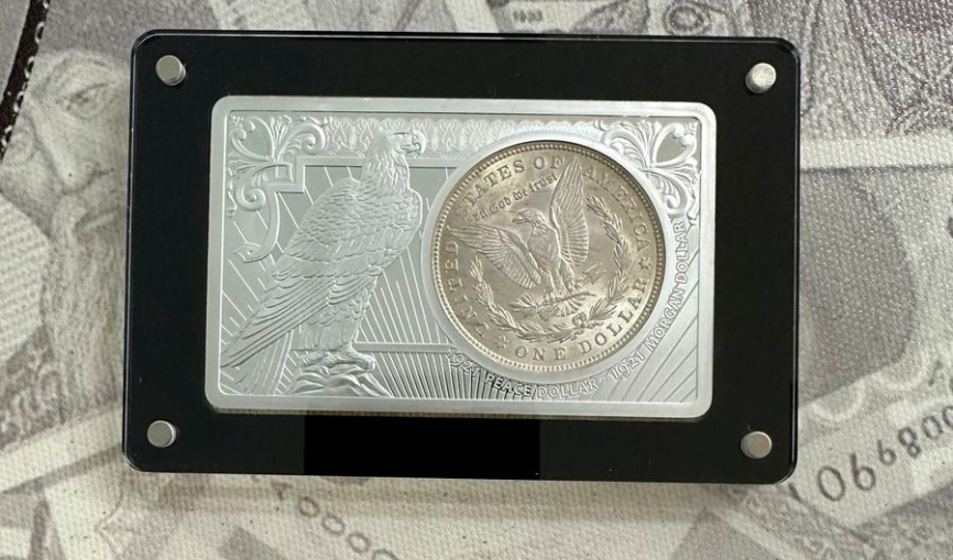 Доллар Моргана и серебряный слиток - памятный выпуск 1921-2021 гг фото 2