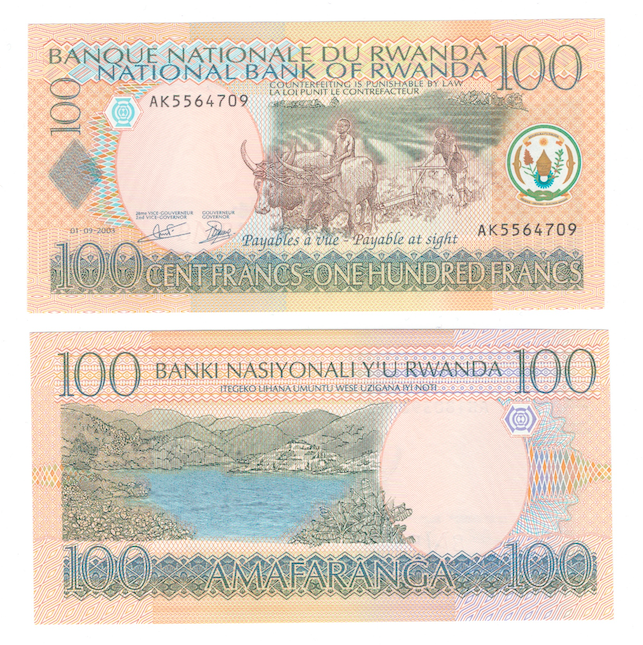 Руанда 100 франков 2003 год фото 1