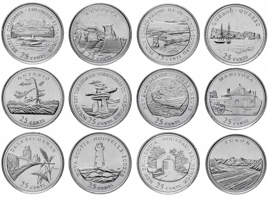 Набор монет - 125 лет Конфедерации, 25 центов, Канада, 1992 год фото 1