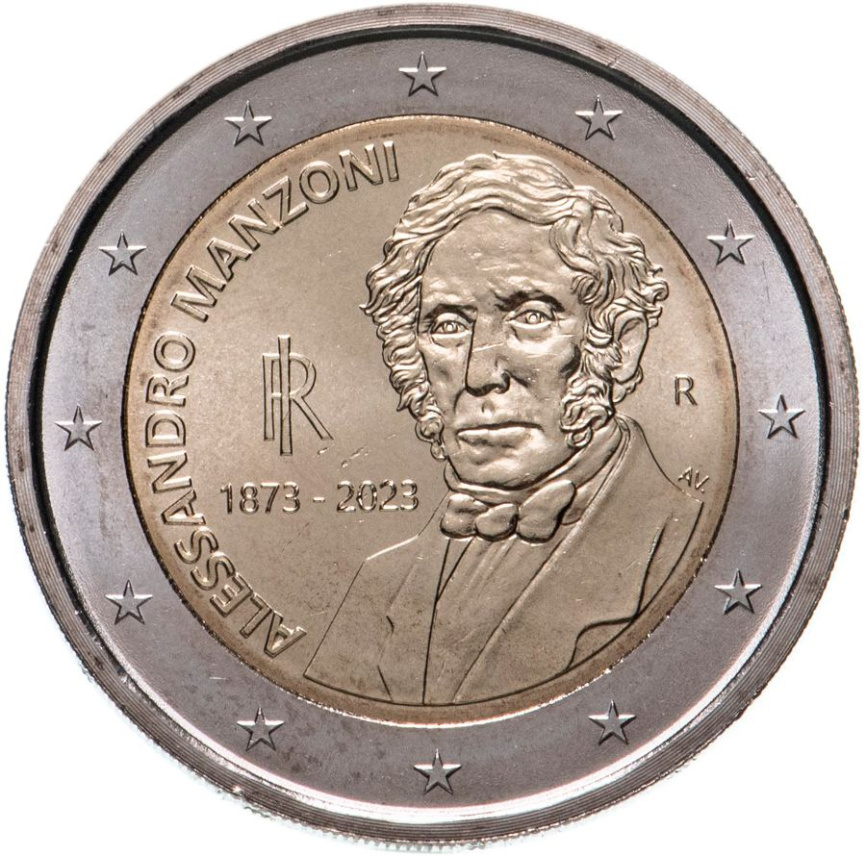 2 евро Италия 2023 - Алессандро Мандзони. 150 лет со дня смерти фото 1