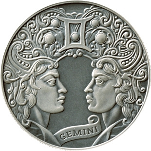Близнецы (Gemini) - серия "Зодиакальный гороскоп", 1 рубль 2014 год, Беларусь фото 1