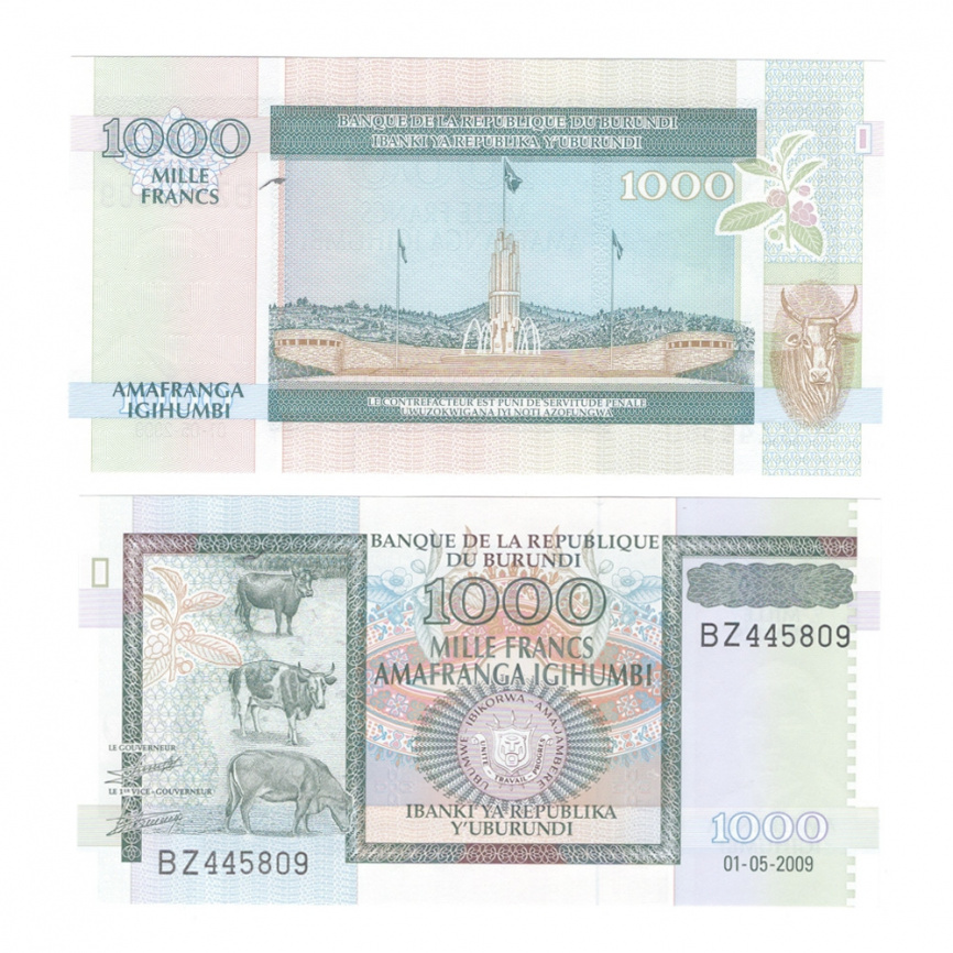 Бурунди 1000 франков 2009 год фото 1