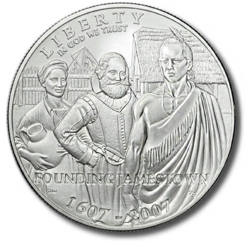 Основатели Джеймстауна, 1 доллар, США, 2007 год фото 1