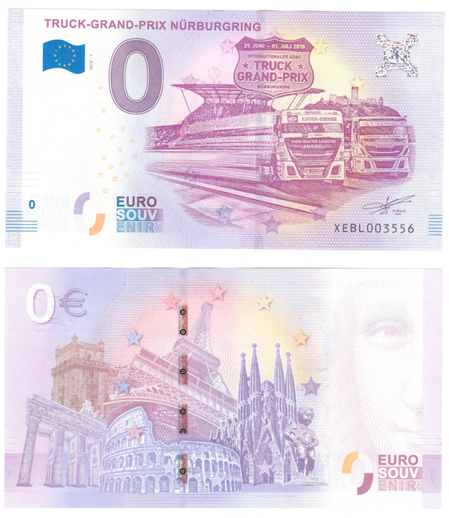 0 евро (euro) сувенирные - Трасса Гран-При Нюрбургринг, 2018 год фото 1