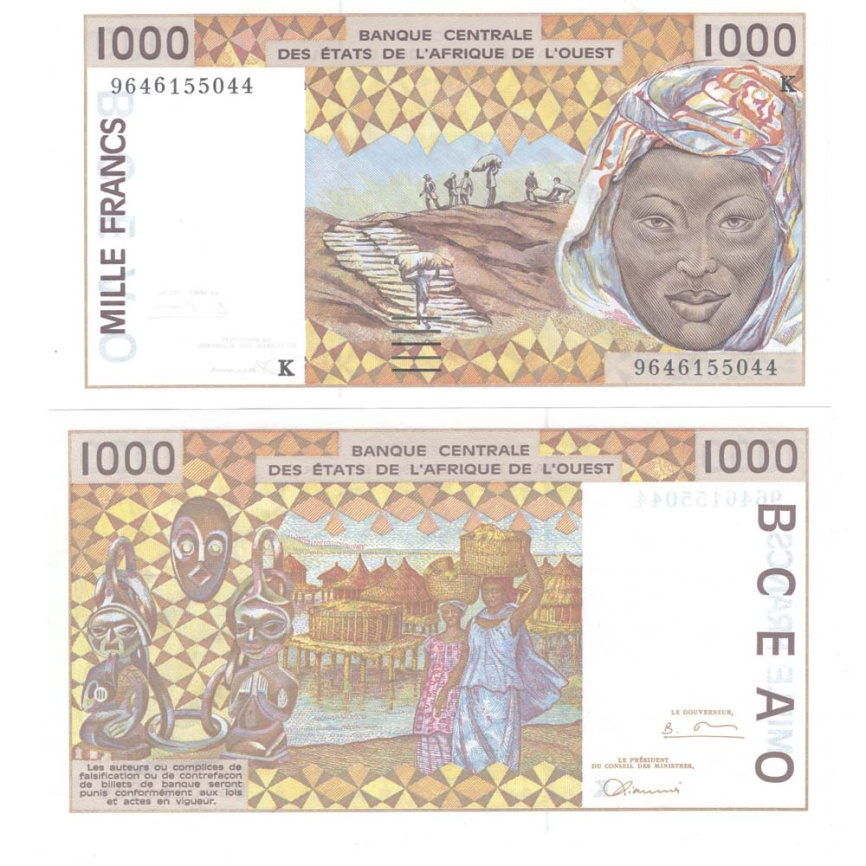 Западная Африка (Сенегал) | 1000 франков | 1991-2012 гг фото 1