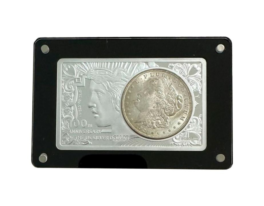 Доллар Моргана и серебряный слиток - памятный выпуск 1921-2021 гг фото 1