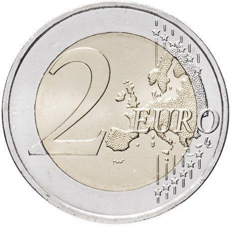 30 лет еврофлагу - 2 евро, Латвия, 2015 год фото 2