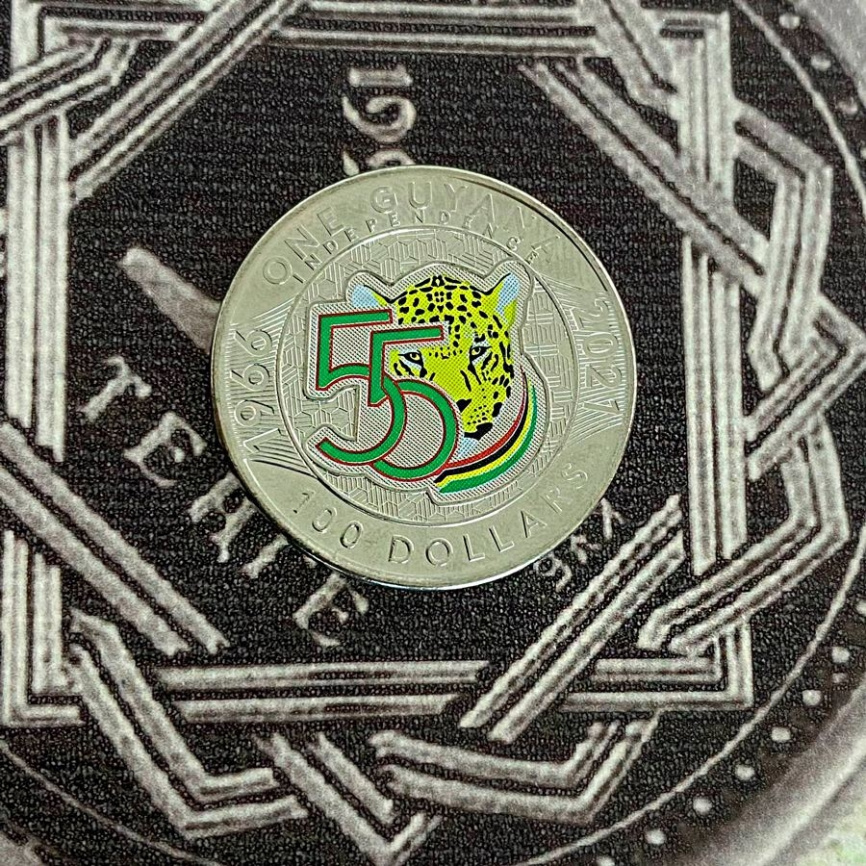 55 лет Независимости - Гайана, 100 долларов, 2021 год фото 3