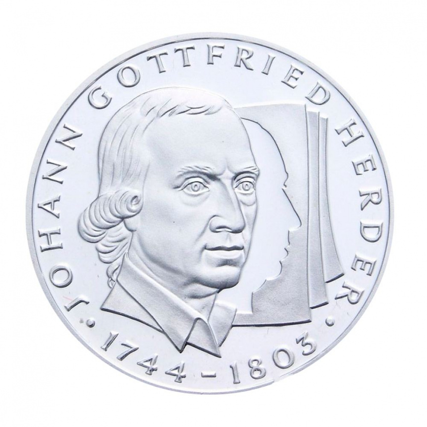 10 марок 1994 год ФРГ -  Иоганн Готфрид Гердер (серебро .625) фото 1