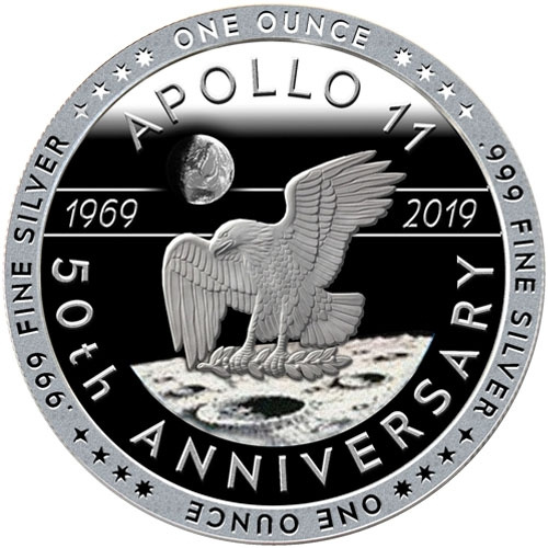 Аполлон 11 | Приземление | серебро 2019 год | раунд фото 2