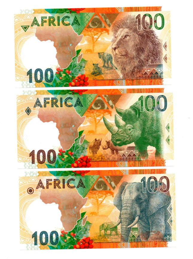 Набор тестовых банкнот ГОЗНАК "Африка. Саванна" (3шт) фото 2