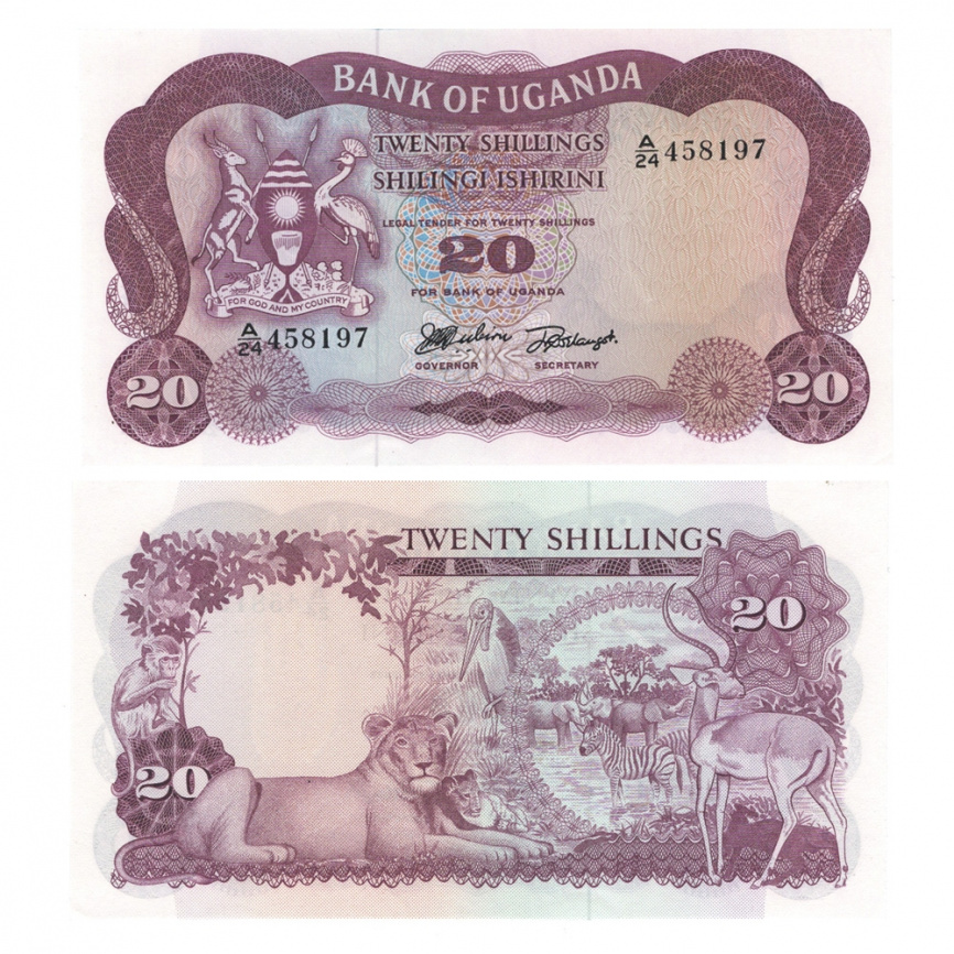Уганда 20 шиллингов 1966 год фото 1