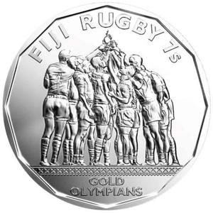 Регби. Золотая медаль на Олимпиаде - Фиджи 50 центов 2017 фото 1