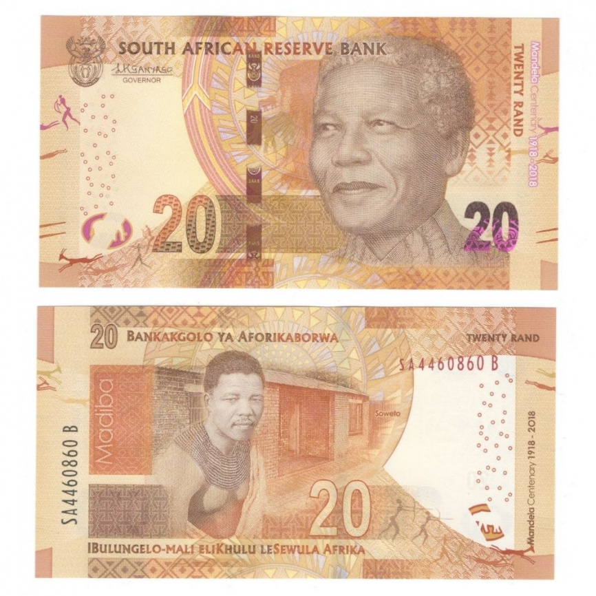 ЮАР 20 рандов 2018 год (Нельсон Мандела) фото 1