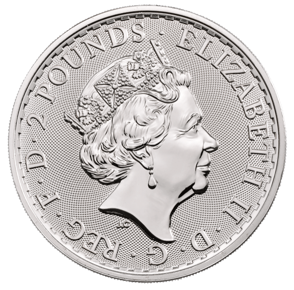 Британия (портрет Елизаветы II)- Англия, 2 фунта, инвестиционная фото 2