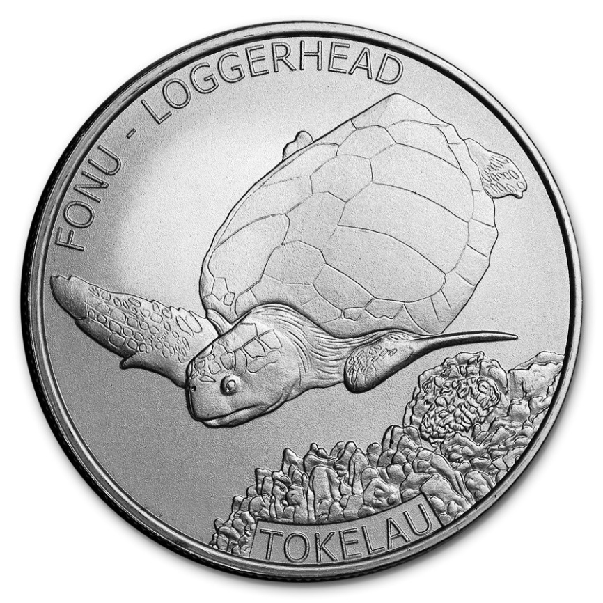 Черепаха Логгерхед - 5 долларов, о.Токелау, 2019 год фото 1