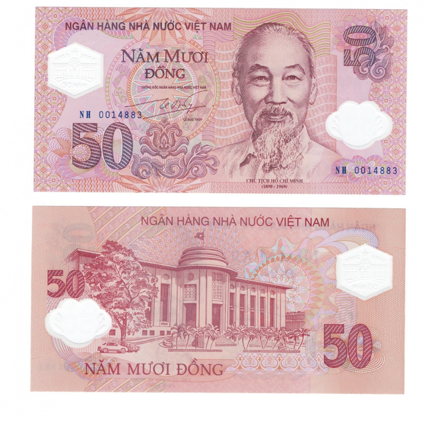 Вьетнам 50 донг 2001 год (полимер) фото 1